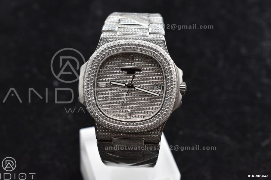 Dial A 5711 TWF Bracelet Diamonds Bezel Full on & 911 SoftTouch Diamonds Nautilus SS 0909